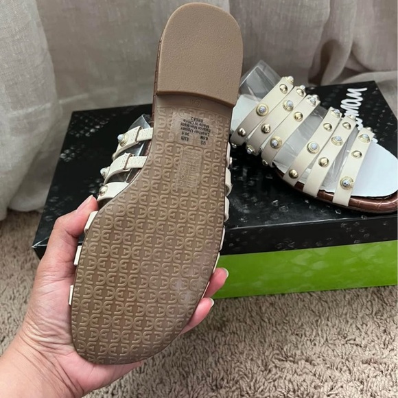 Sam Edelman White Studded Women's Sandals - Picture 4 of 4